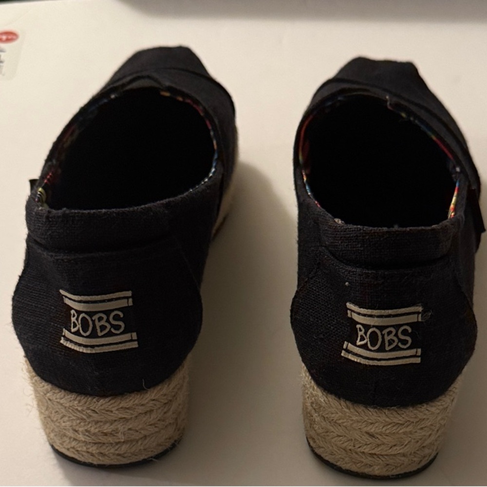 Skechers BOBS Black Canvas Espadrilles - Picture 3 of 7